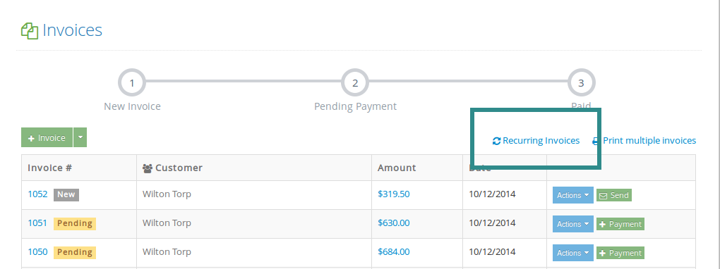 FAQ I want to set up a recurring invoice for a customer Yardbook